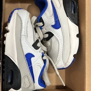 Nike Kids White and Blue Sneakers